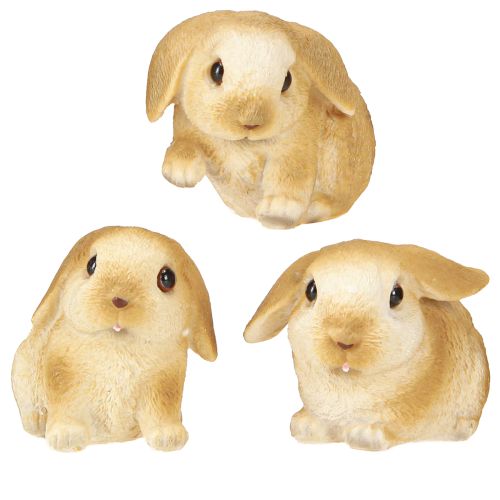 Product Small Easter Bunny Decoration Bunny Polyresin 9×6×6.5cm 3pcs
