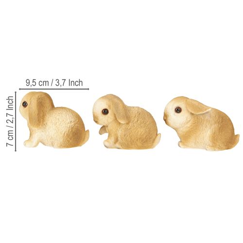 Product Small Easter Bunny Decoration Bunny Polyresin 9×6×6.5cm 3pcs