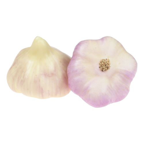 Floristik24 Artificial Vegetable Decoration Garlic Pink, White Ø6.5cm 2 pcs