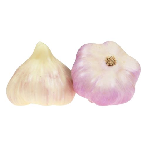 Product Artificial vegetables decoration garlic pink, white Ø6.5cm 2pcs