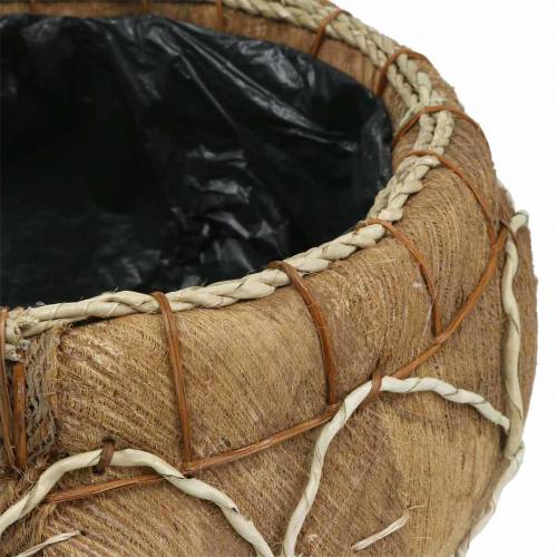 Floristik24 Planter coconut nature Ø37 / 24cm, set of 2