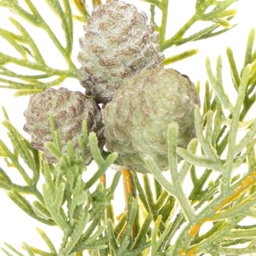 Artificial conifer branch with cones as artificial table decoration, 39cm, 4 pieces | Floristik24.ie