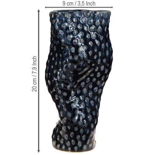 Product Coral decorative vase ceramic blue beige curved H20cm
