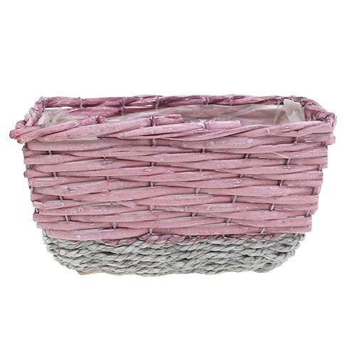 Floristik24 Square basket, set of 3 pink-natural