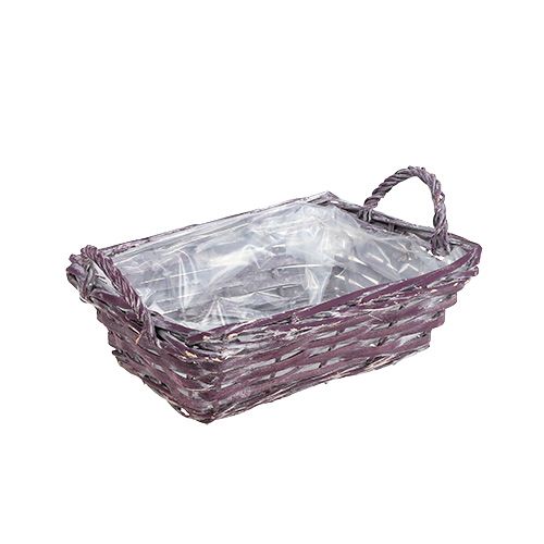 Floristik24 Square basket dark purple 25cm x 18cm H10cm