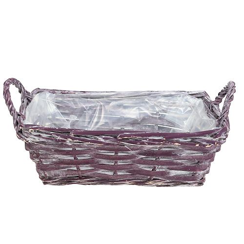 Floristik24 Square basket dark purple 25cm x 18cm H10cm
