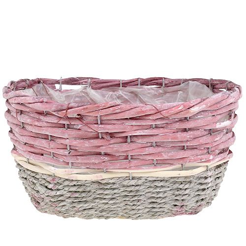 Floristik24 Oval basket set of 3 pink, natural