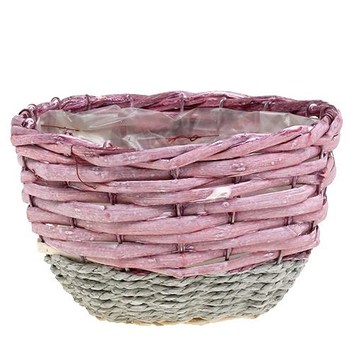 Floristik24 Basket round set of 3 Ø14cm - 24cm pink, natural