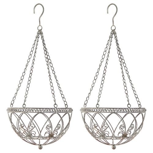 Floristik24 Hanging basket metal flower basket antique look Ø25cm H56cm