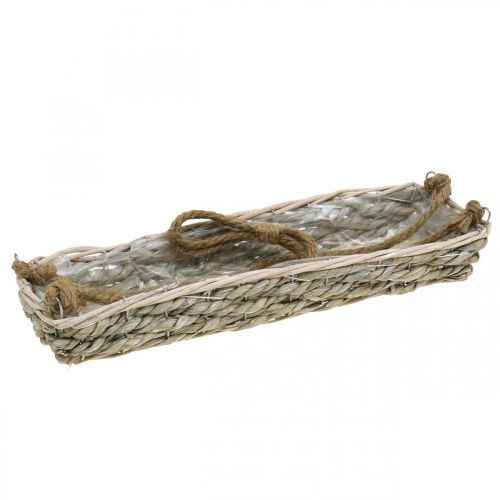 Product Basket for hanging, hanging basket, planter braided natural color, washed white L43.5cm