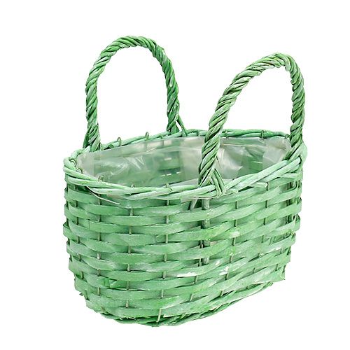 Floristik24 Planting basket oval green 25cm x 17cm H14.5cm