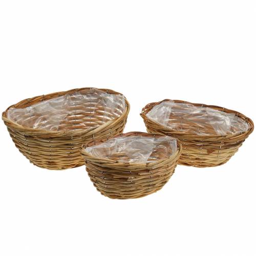 Floristik24 Basket flower basket x3 oval set with three sizes very stable