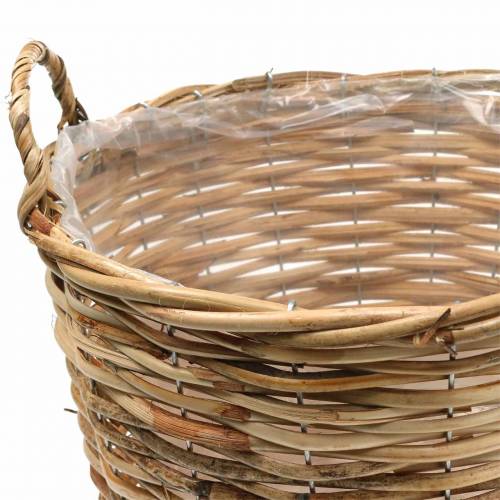 Product Wicker basket with handles brown Ø48 / 43/37 / 33cm set of 4 planter decoration