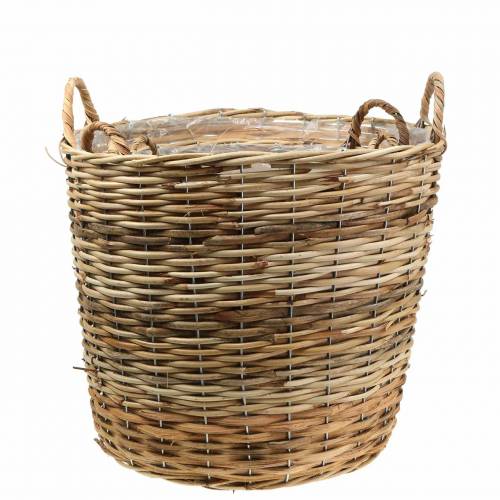 Floristik24 Wicker basket with handles brown Ø48 / 43/37 / 33cm set of 4 planter decoration