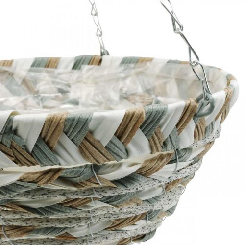 Product Plant basket for hanging, flower basket braided white, grey, natural H16cm Ø30cm