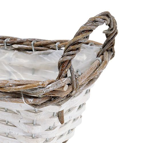 Floristik24 Square basket with handles natural white 22 x 14cm