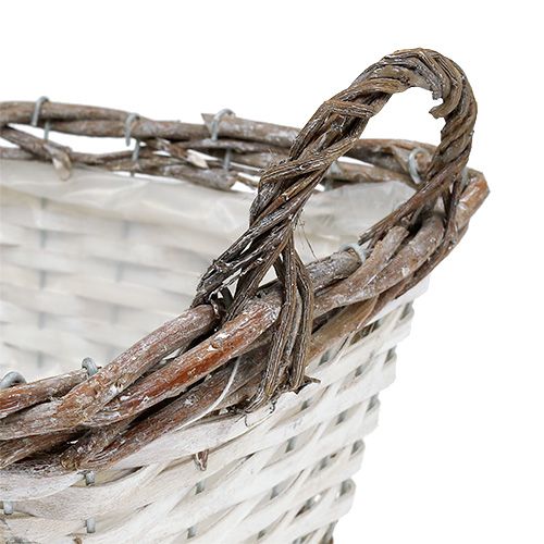 Floristik24 Square basket with handles natural white 31 x 24cm