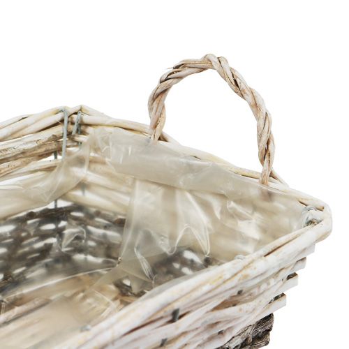Product Square plant basket washed white 20x28.5 cm