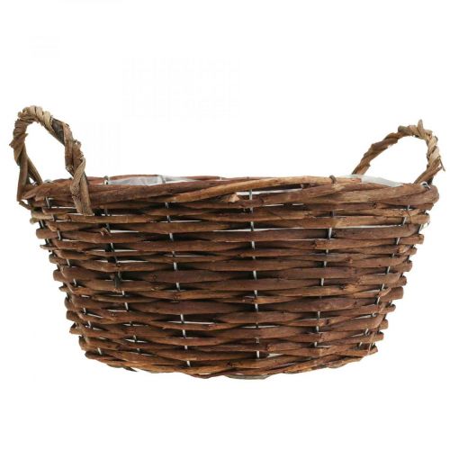 Floristik24 Braided basket with handles Plant basket Decorative basket Ø29×H13cm