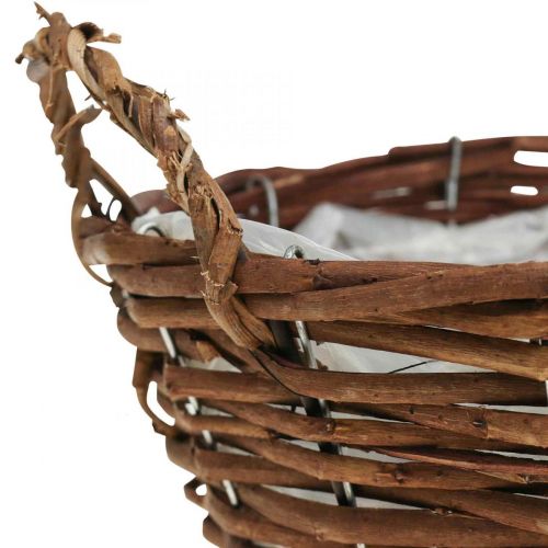 Floristik24 Braided basket with handles Plant basket Decorative basket Ø29×H13cm