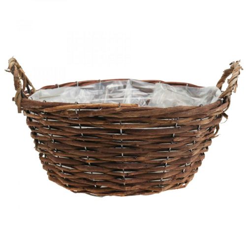 Floristik24 Braided basket with handles Plant basket Decorative basket Ø29×H13cm