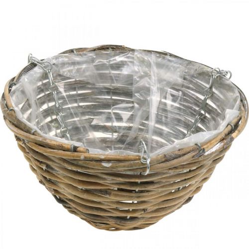 Floristik24 Bowl for hanging, basket for planting natural, washed white H13cm Ø25cm