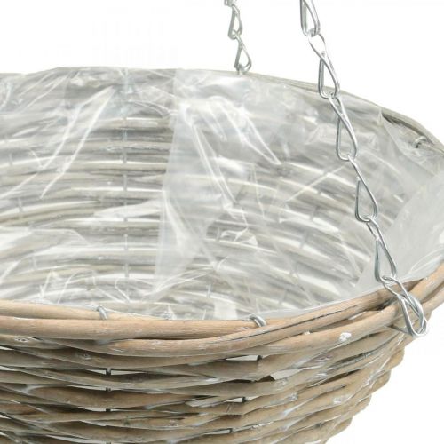 Product Plant bowl for hanging, braided hanging basket natural, washed white H15cm Ø30cm