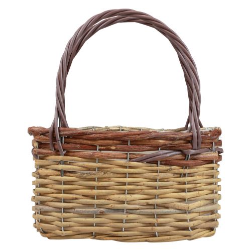 Floristik24 Basket with handles plant basket handbag brown 27×15×15cm