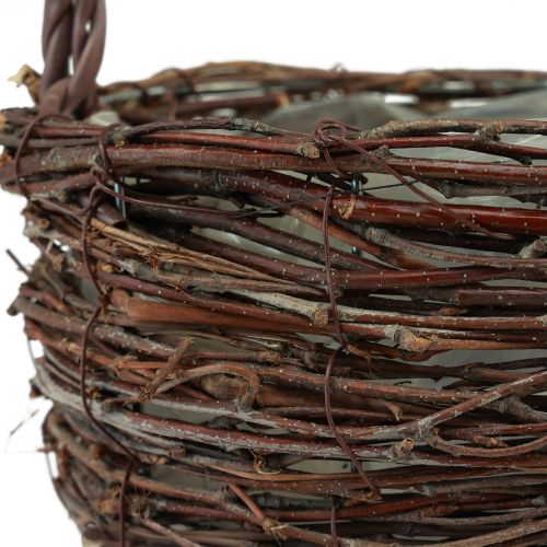 Product Basket with handle birch plant basket with foil H28,5cm