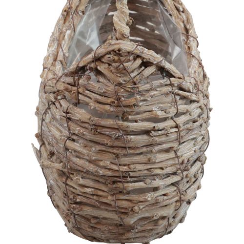 Floristik24 Basket with handle wicker basket washed white 18×11×11cm