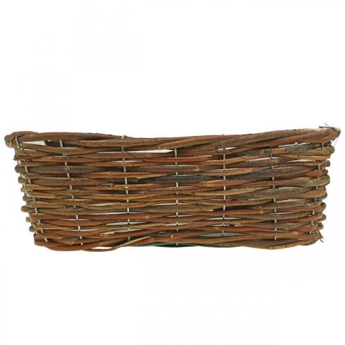 Floristik24 Basket for planting, floral decorations, natural wood basket L35cm 11.5cm