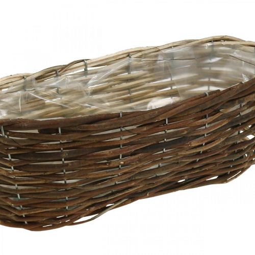 Floristik24 Basket for planting, floral decorations, natural wood basket L35cm 11.5cm