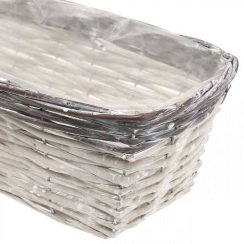 Woven Basket White, Brown Plant Basket 41×17×12.5cm