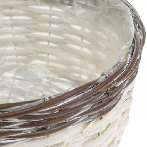 Product Decorative round plant basket Ø20cm White Brown Spring decoration