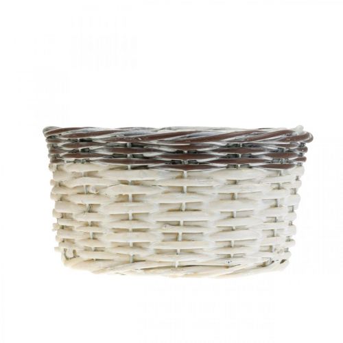 Product Decorative round plant basket Ø20cm White Brown Spring decoration