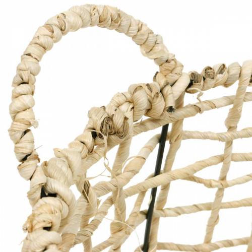 Product Wicker storage basket, handle basket set of 2, natural decor