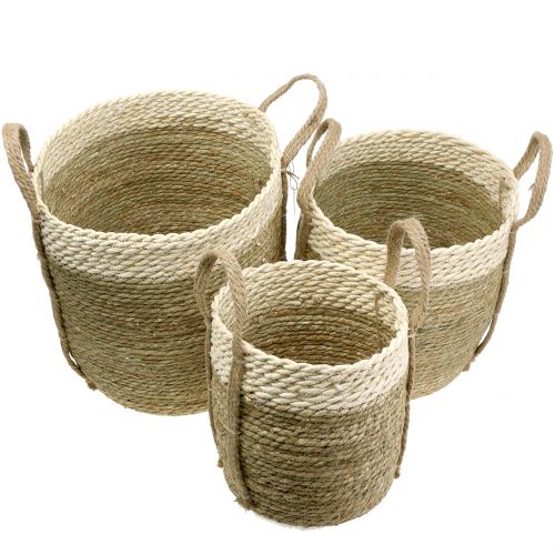 Sisal basket Ø37 / 30 / 25cm 3pcs