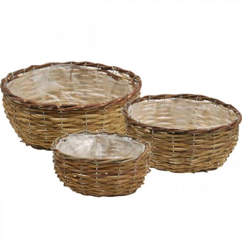 Floristik24 Basket bowl natural plant basket wicker basket Ø21.5/26/Ø31cm set of 3