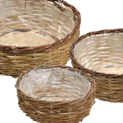 Floristik24 Basket bowl natural plant basket wicker basket Ø21.5/26/Ø31cm set of 3