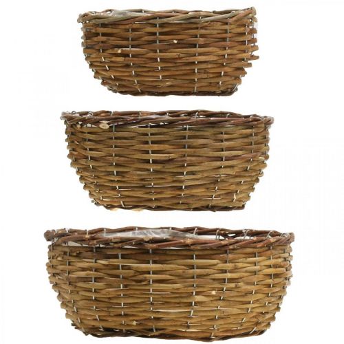 Floristik24 Basket bowl natural plant basket wicker basket Ø21.5/26/Ø31cm set of 3