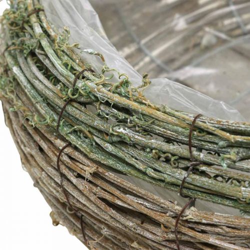 Floristik24 Plant basket round two-tone vine, wood Ø18 / 25cm, set of 2