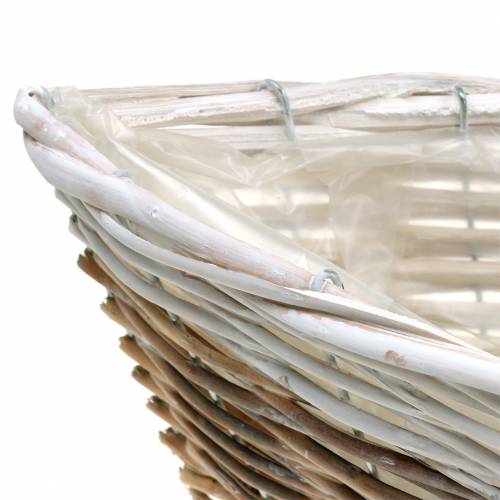 Floristik24 Basket boat white, nature 55cm x 17cm