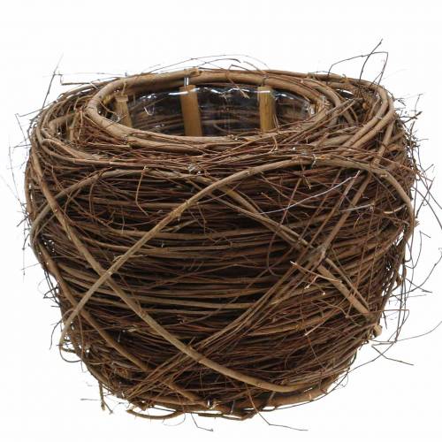 Floristik24 Plant pot willow natural color Ø26 / 20cm H20 / 16cm set of 2