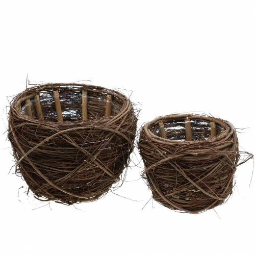Floristik24 Plant pot willow natural color Ø26 / 20cm H20 / 16cm set of 2