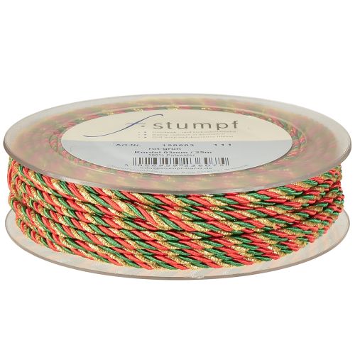 Product Cord red green gold decorative cord tricolor cord ribbon 3mm 25m