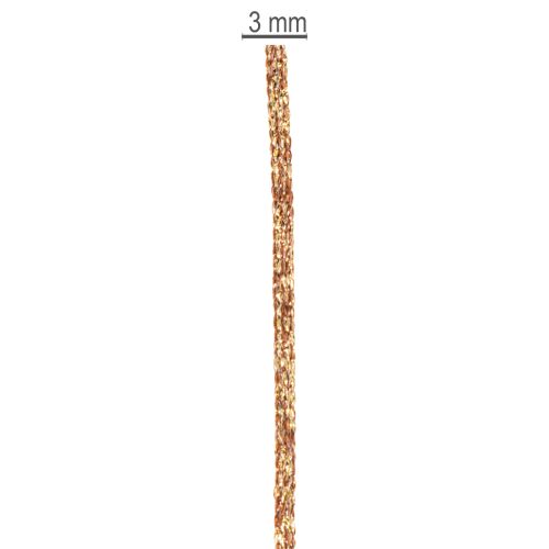 Shiny decorative cord on a roll for crafting and decoration, 3mm thick, 20m long | Floristik24.ie