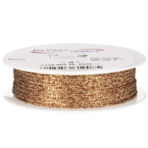 Shiny decorative cord on a roll for crafting and decoration, 3mm thick, 20m long | Floristik24.ie