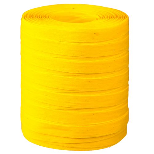 Product Curly ribbon, gift ribbon, yellow cotton, 10mm, 100m, sustainable