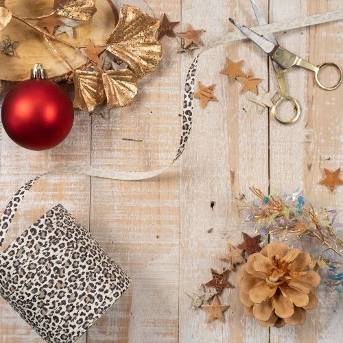 Gift ribbon leopard print for creative decoration, curling ribbon 10mm 100m | Floristik24.ie