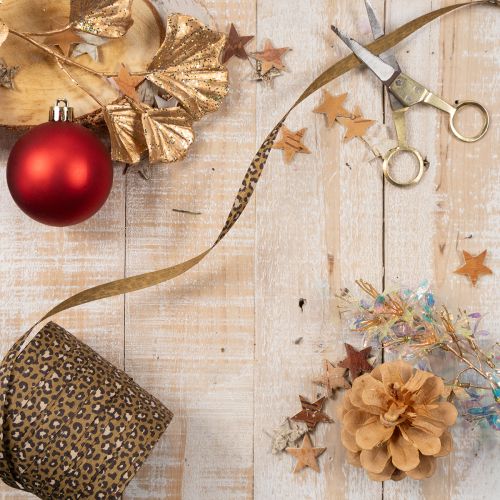 Curly ribbon, leopard print, gift ribbon for creative wrapping, 10mm, 100m | Floristik24.ie